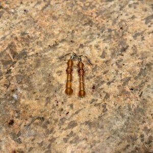 Amber stone dangle woman's earrings